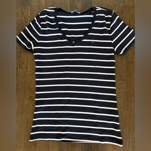 Tommy Hilfiger Navy and White Striped Tee